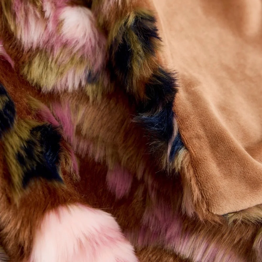 Anthropology Seren Floral Jacquard Faux Fur Throw Blanket - Picture 6 of 10